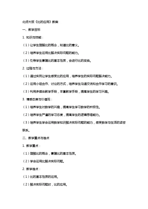 北师大版《比的应用》教案