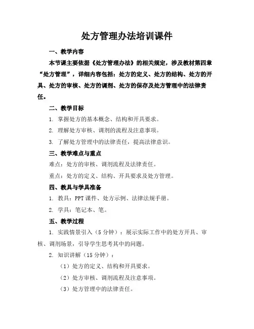 处方管理办法培训课件