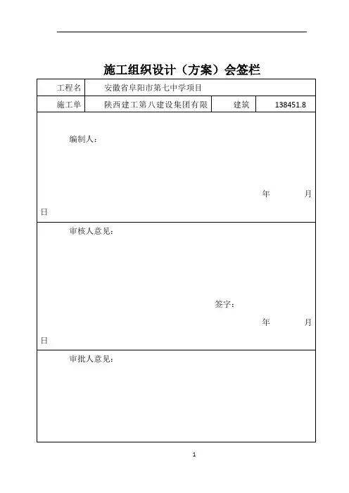 施工组织设计、方案会签栏