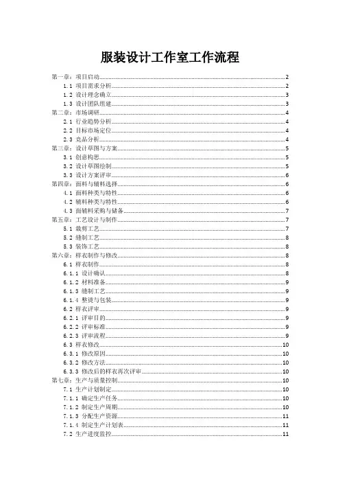 服装设计工作室工作流程