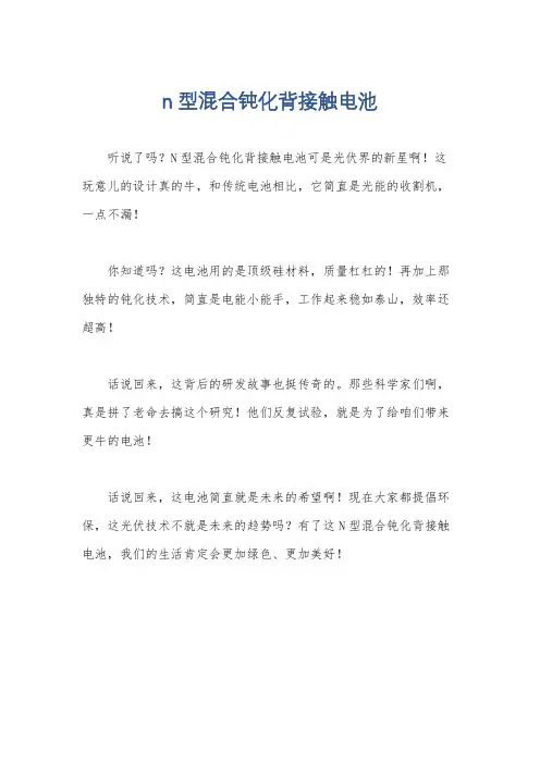 n型混合钝化背接触电池
