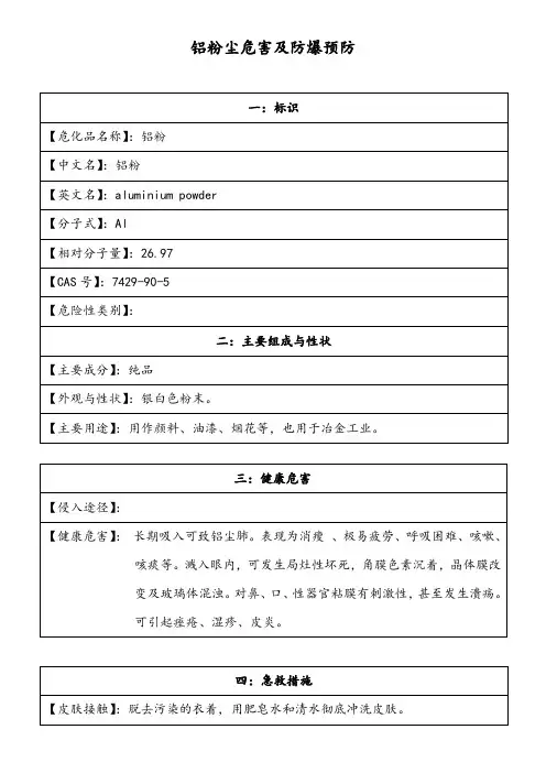 铝粉尘爆炸原因,危害及预防