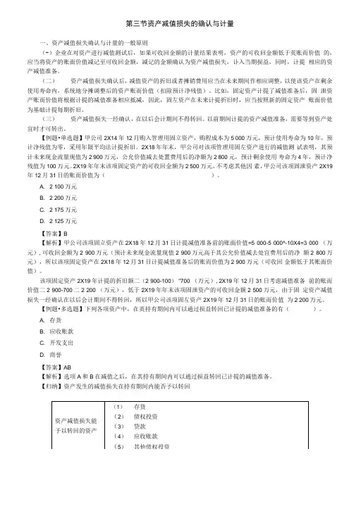 资产减值损失的确认与计量