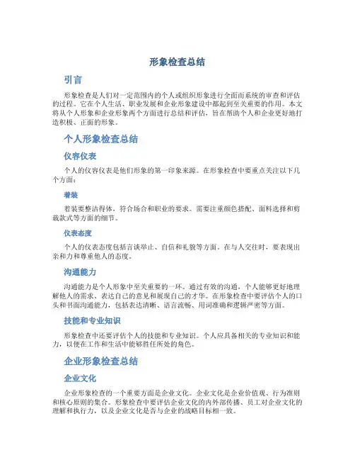 形象检查总结