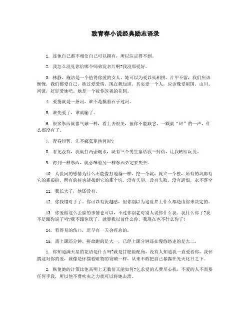 致青春小说经典励志语录