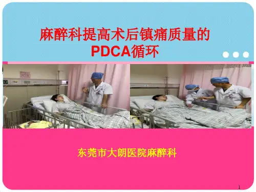 麻醉科PDCA持续改进麻醉术后镇痛