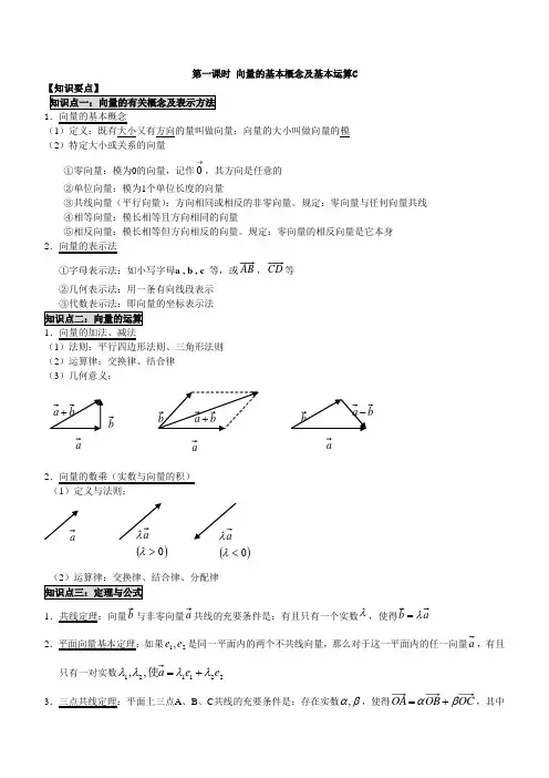 平面向量高考一轮总复习完整版(含全部知识点习题)