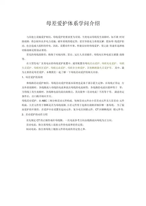 母差保护体系知识介绍