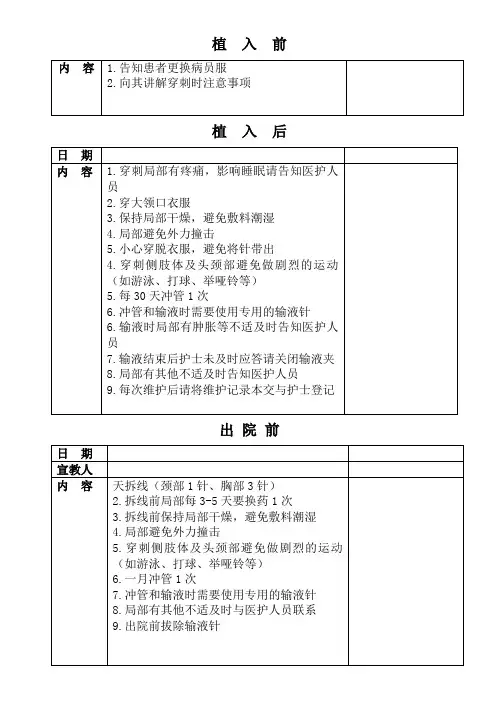 输液港健康教育