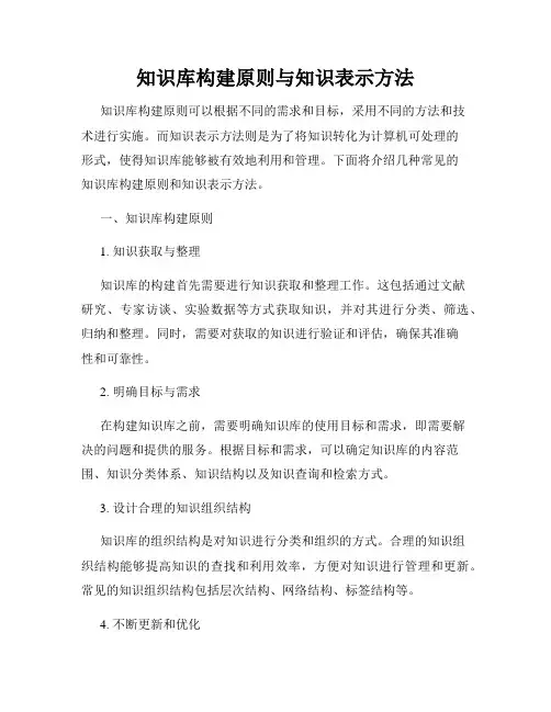 知识库构建原则与知识表示方法