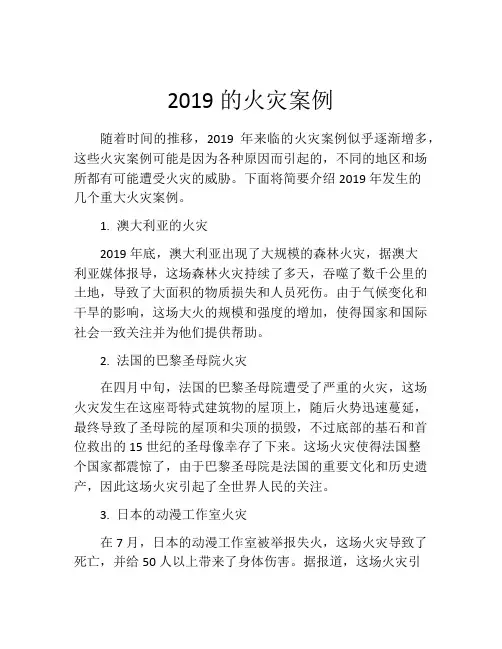 2019的火灾案例