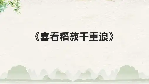 《喜看稻菽千重浪》课件