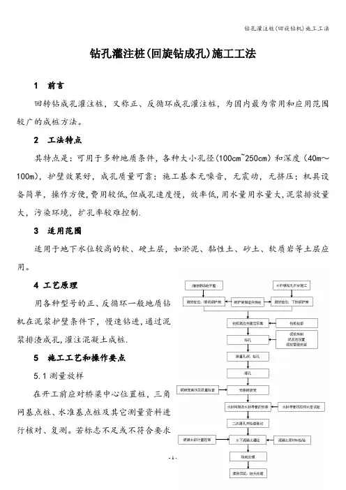 钻孔灌注桩(回旋钻机)施工工法