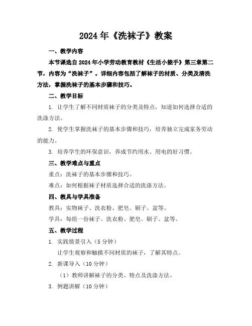 2024年《洗袜子》教案