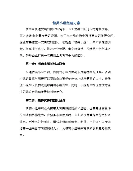 精英小组组建方案