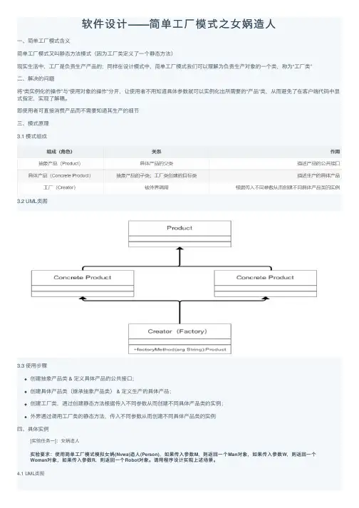 软件设计——简单工厂模式之女娲造人