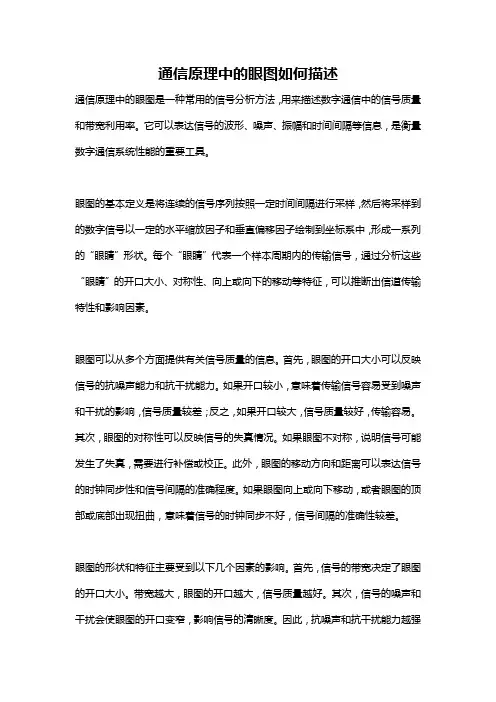 通信原理中的眼图如何描述