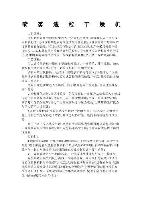 喷雾造粒干燥机工作原理
