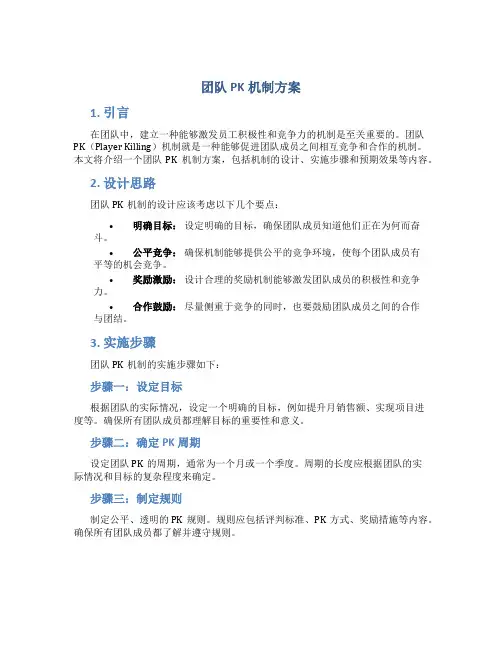 团队pk机制方案
