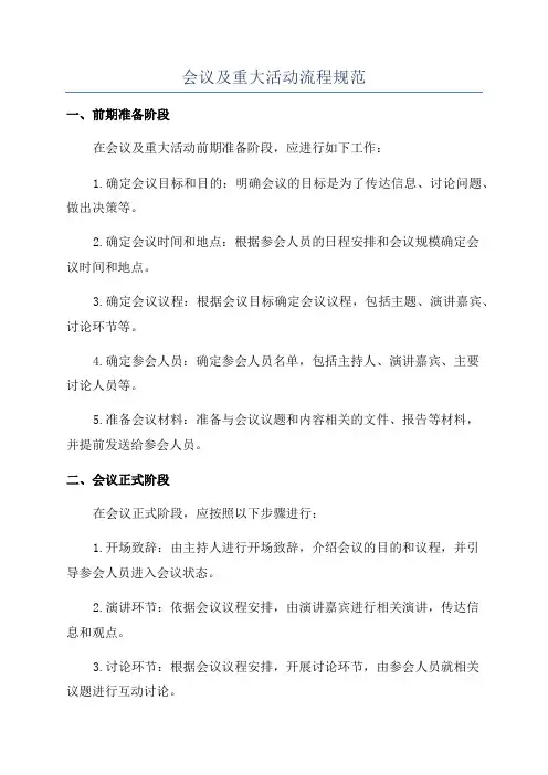 会议及重大活动流程规范