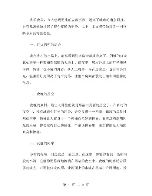 作文乡的夜景范文