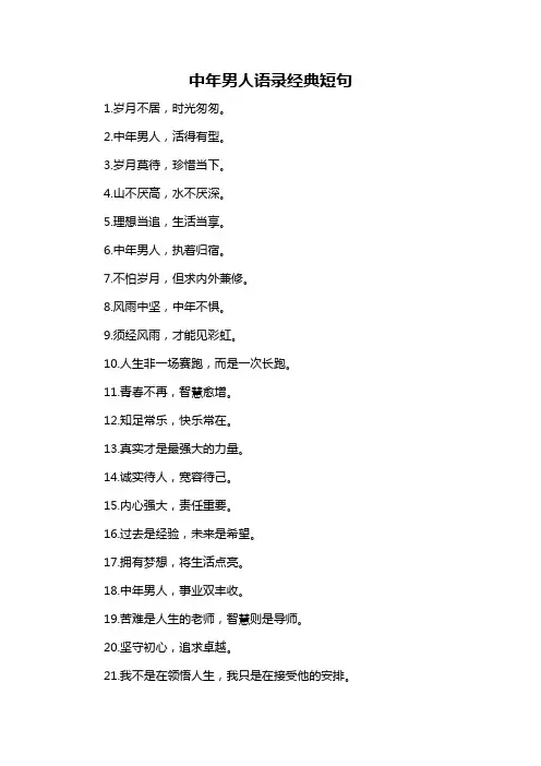 中年男人语录经典短句