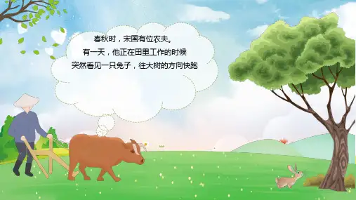 卡通小学成语故事守株待兔精品讲课PPT课件
