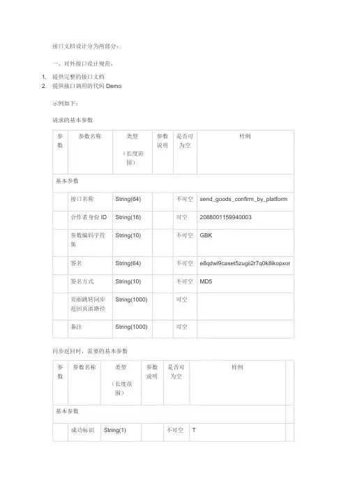 接口文档设计规范