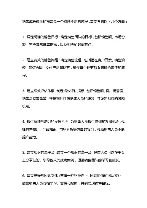 销售成长体系搭建