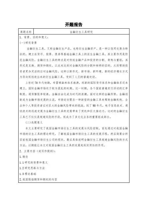 金融衍生工具研究