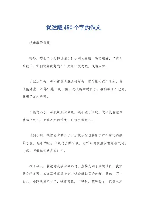 捉迷藏450个字的作文