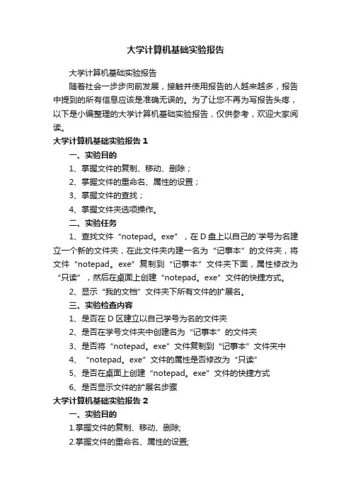 大学计算机基础实验报告