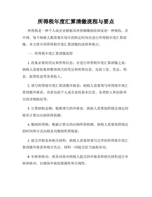 所得税年度汇算清缴流程与要点