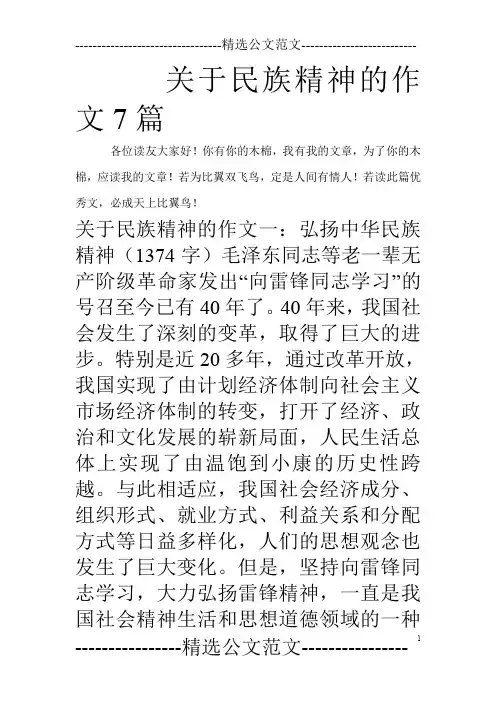 关于民族精神的作文7篇_0