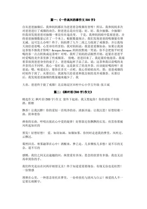 开心的泪水作文500字