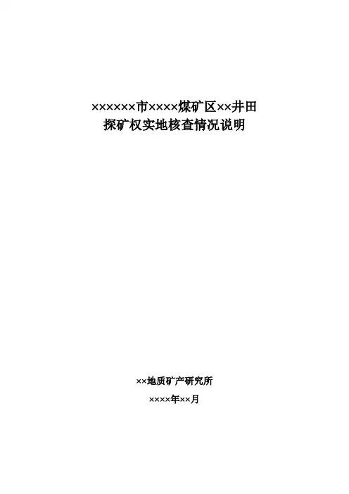 ××××市××××煤矿探矿权基本情况说明模板