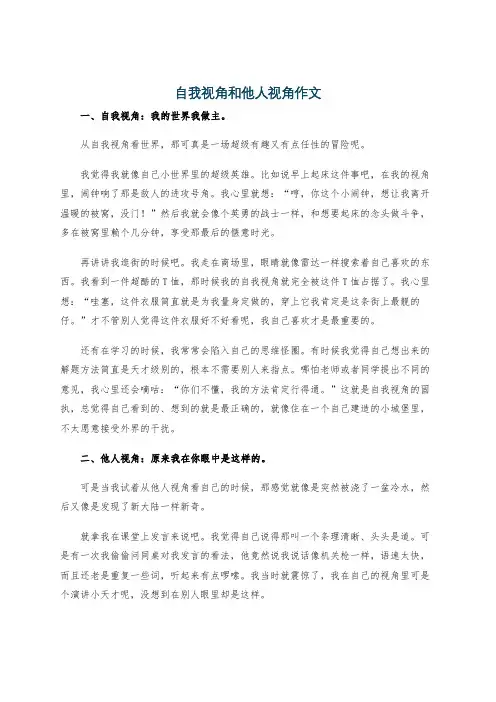 自我视角和他人视角作文