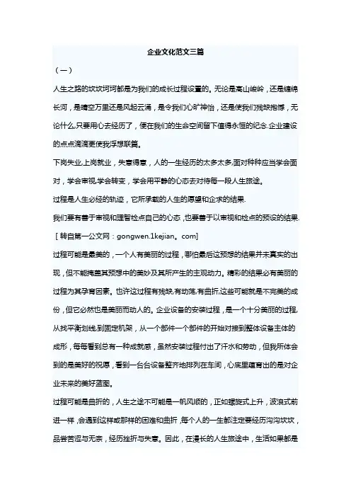 企业文化范文三篇