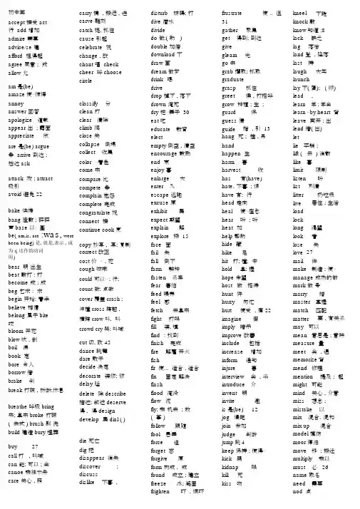 (完整word版)初中英语动词表.doc