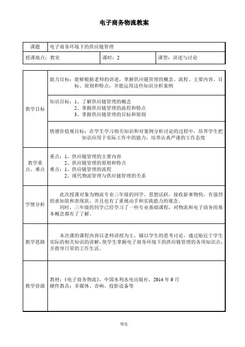 电子商务物流教案