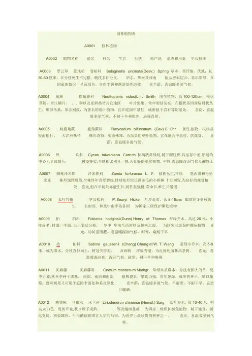 深圳常用园林植物