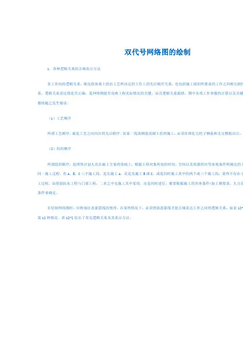 双代号网络图的绘制
