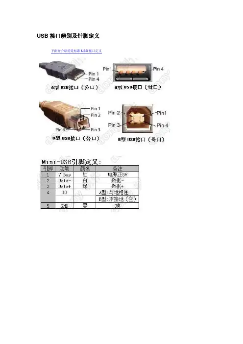 USB接口辨别及针脚定义