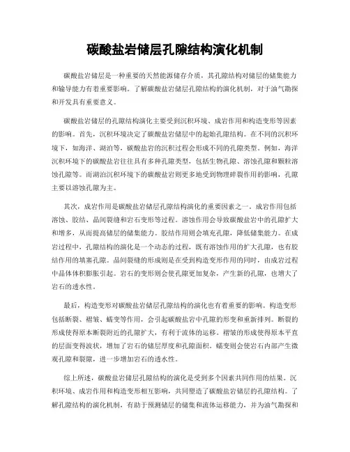 碳酸盐岩储层孔隙结构演化机制