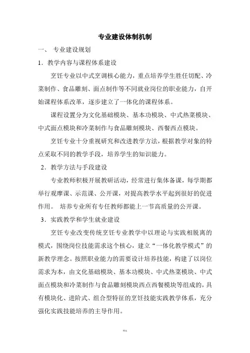 专业建设体制机制