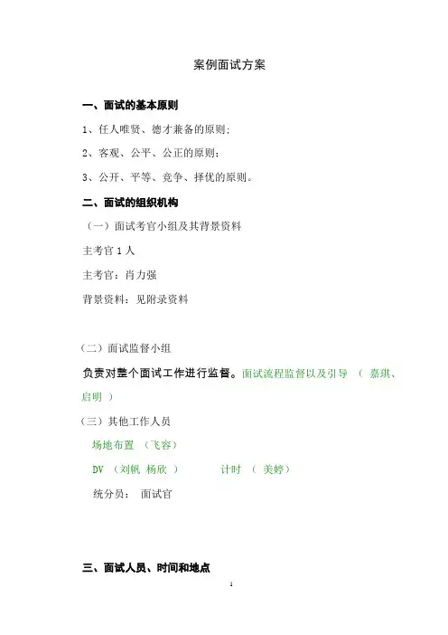 公司面试方案