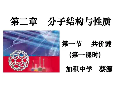 高二化学下学期选修3第二章第一节共价键