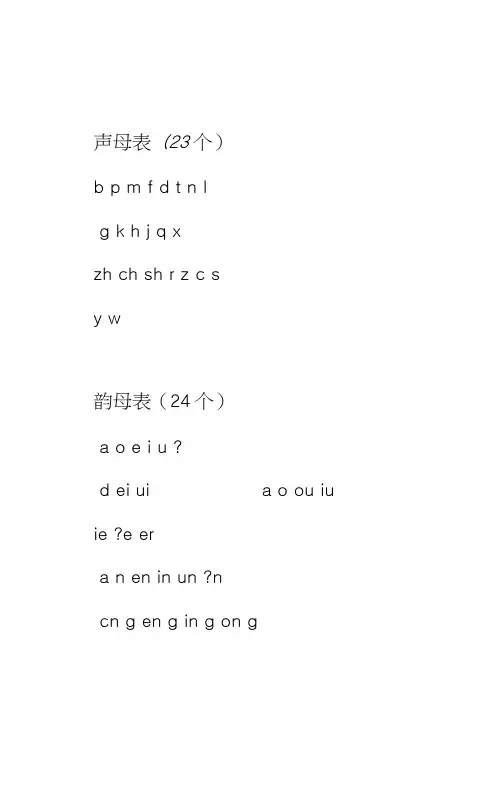 汉语拼音儿歌(声母)