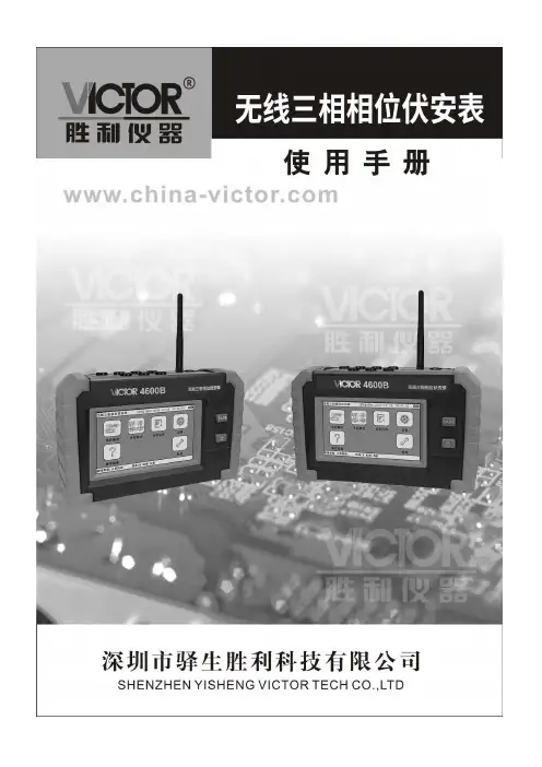 胜利仪器 VICTOR 4600B无线三相相位伏安表 说明书