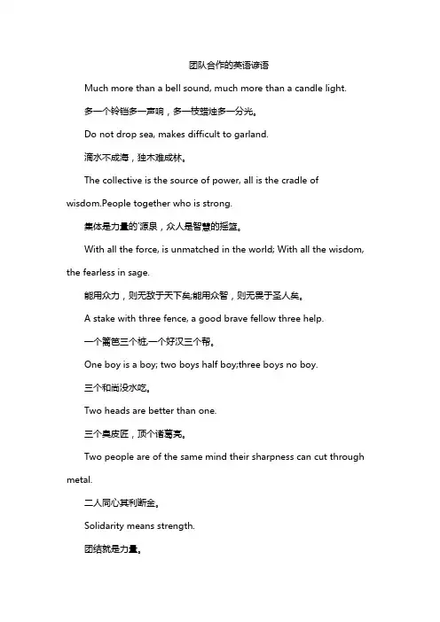 团队合作的缺点英语谚语